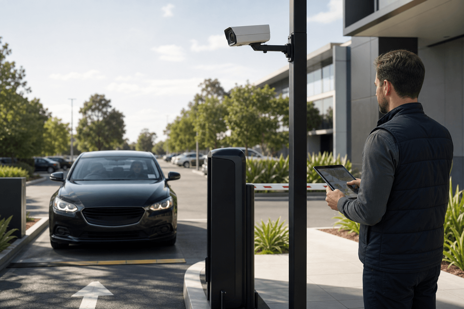 Automated parking access with license plate recognition